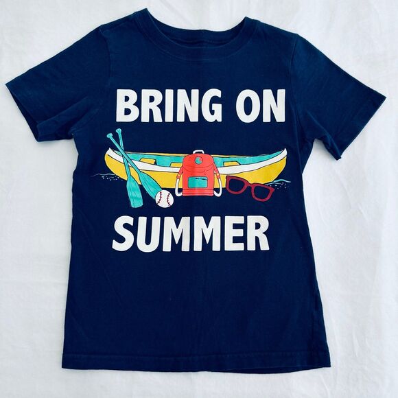 Carter's Blue Short-Sleeve T-shirt Bring on Summer Size 6 - Picture 1 of 4
